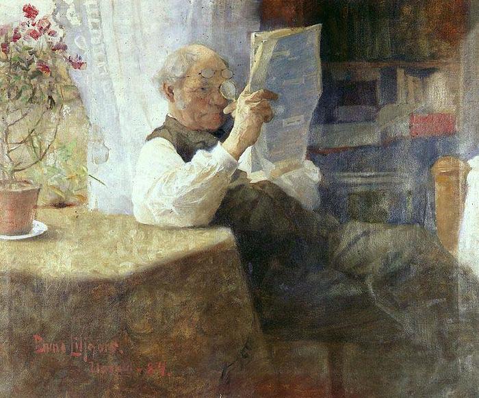 bruno liljefors Portrait of Father oil painting picture